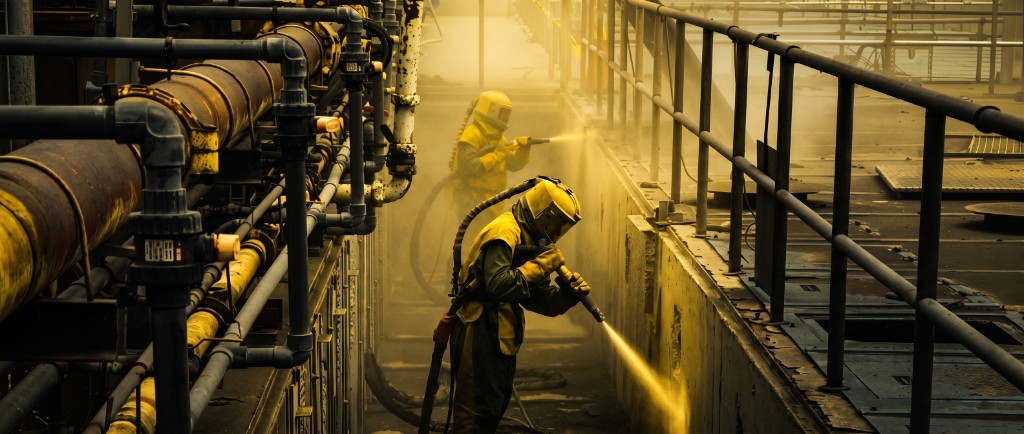 Industrial media blasting and surface preparation
